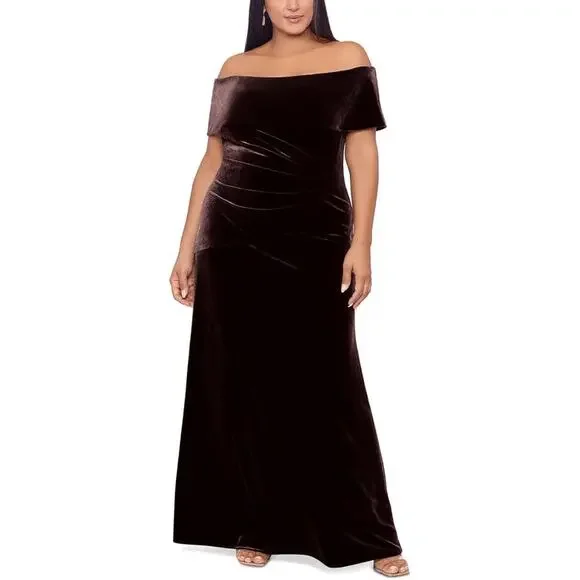 maxi dress brown Avec Les Filles Women's Asymmetric Drape Long Sleeves Maxi Dress - Chocolate Brown main image 0